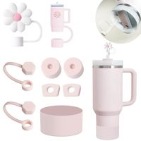 Silikon becher Abdeckung Stroh Top Cap 40oz Edelstahl Becher Zubehör Set Spill Plug Becher Stiefel Persönlichkeit Zubehör