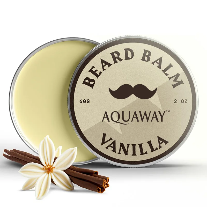 Aquaway Private Label Natural Organic Cedarwood Bee Wax Beard Balm With Vegan Ingredient Cedar Argan Oil Men Beard Mustache Care