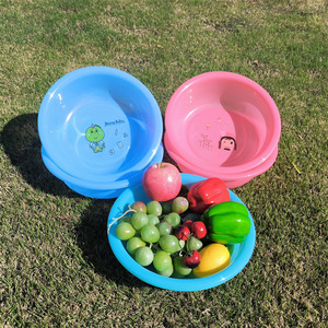 Colorful Plastic Washbasin <b>Round</b> Small <b>Basin</b> For Babies Kitchen Vegetable Fruit Washing - Product Image 3