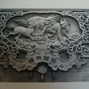 Cinese Feng Shui Qi Lin decorazione animale scultura in pietra rilievo della parete intaglio grandi statue di Qilin Kylin Kirin - Product Image 6