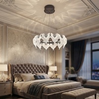 Lustre en cristal en forme de feuille en acier inoxydable luxueux - Luminaire suspendu moderne doré pour salon LED à intensité variable 2 ans de garantie