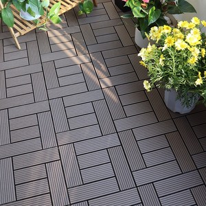 Planchers en composite bois-plastique (WPC) modernes, carrés, à faire soi-même, avec finition brossée <span class=keywords><strong>PVC</strong></span>, effet terrazzo, pour jardins, patios et terrasses extérieures - Product Image 3