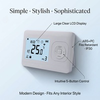Thermostat d'ambiance numérique filaire SS302 pour le contrôle du chauffage de chaudière à gaz, thermostat de chaudière filaire non programmable, montage mural