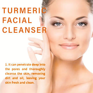 Limpiador Facial Iluminador de Cúrcuma OEM Personalizado con Ácido Hialurónico y Vitamina C, Espuma Limpiadora Profunda para Todo Tipo de Piel - Product Image 4