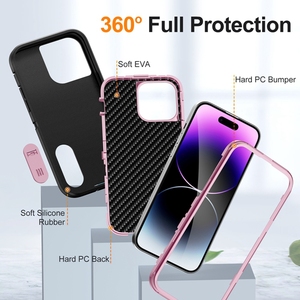 Étui de protection intégrale robuste antichoc 3-en-1 avec support dissimulé pour <span class=keywords><strong>iPhone</strong></span> 18 17 16 15 14 13 Pro Max - Product Image 4