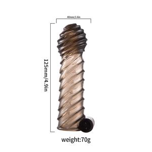 Manchon de pénis en cristal, préservatif sexy, extenseur, préservatif en TPE souple pour homme avec vibrateur puissant, agrandissez votre pénis - Product Image 2