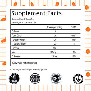 Cápsulas de Fibra de Psyllium, Suplemento de Fibra para la Salud Digestiva e Intestinal, para Ayudar a Mantenerse Regular - Product Image 2