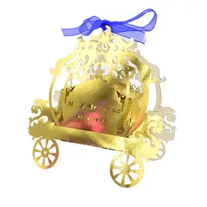 Сувениры на Первое причастие, персонализированная коробка конфет с лазерной резкой в сказочной свадебной каретке