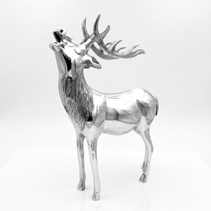 Figura de Ciervo Plateada, Escultura Animal Hecha a Mano, Decoración Navideña para Mesa, Estilo Tradicional, Arte para Sala de Estar - Product Image 1