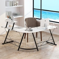 Bureau, personnalisé, coin en L, Table PC de jeu, avec support de moniteur, pour maison, noir