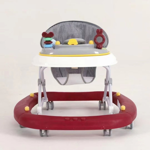 Marche-bébé 5-en-1 réglable et pliable avec fonction rebondisseur, repose-pieds amovible, plateau repas et musique - Product Image 4