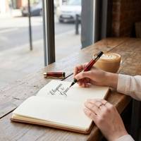 Bolígrafo de Lujo con Punta de Pincel Suave, Recargable, Metálico, para Caligrafía, Punta Fina, Negro, para Escribir, Dibujar, Firmar, Material de Arte y Papelería