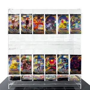 Clear Acrylic 3-Tier Card <b>Display</b> Rack With 6 Pack Holders For Trading Cards Storage And Showcasing - Product Image 1