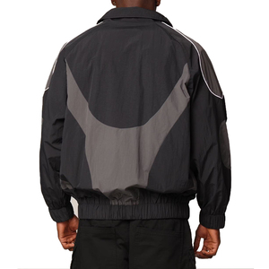 Ensemble coupe-vent à col rond à manches longues léger et personnalisé <span class=keywords><strong>OEM</strong></span> pour le style des années Men-90s/80 noir/orange/rouge/néon/réfléchissant/Peep - Product Image 2