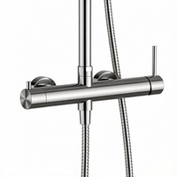 Mitigeur de douche moderne à jet pluie, mitigeur de douche à poignée unique avec cartouche céramique, barre coulissante, douchette pluie fixée au plafond, sans plomb, robinets en acier inoxydable SUS 316L