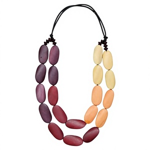 Newly Best Geometric Resin <b>Statement</b> <b>Necklace</b> Unique Designer Women's Trendy Premium Colorful Beaded Party Jewelry Party Gifts - Product Image 5