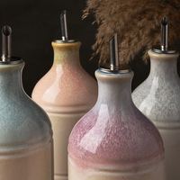 Nouveau Distributeur d'Huile d'Olive en Céramique à Glaçure Réactive Créative OEM ODM, Bouteille de Rangement Rétro Nordique Personnalisée pour Sauce Soja et Vinaigre