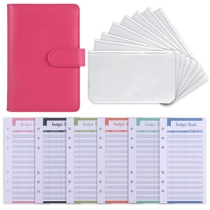 PU Leather Custom LOW MOQ A6 <b>Notebook</b> <b>Binder</b> Budget Planne Cash Envelopes Sheets Budget Wallet - Product Image 4