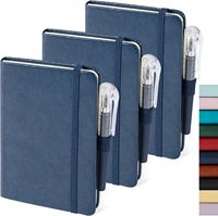 Petit carnet de notes en cuir de poche 3,7" x 5,7" avec stylo, bloc-notes A6 mini mignon