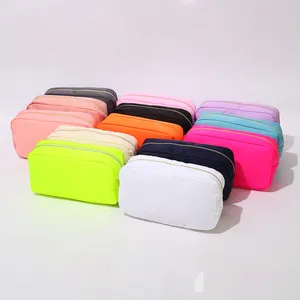 Keymay Stock USA Free Shipping 10 Color Makeup Bag Personal Bride Gift Organizer DIY Letter Nylon Toiletry Cosmetic Bag Cases