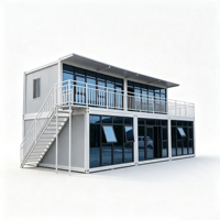 Maison conteneur à structure en acier à assemblage rapide avec design moderne pour villas, hôtels, appartements, espaces de vie, de travail et services publics