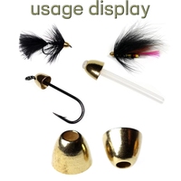 Messing-Kegelkopf für Tube Fly Streamer Salzwasser-Fliegenbindematerial Lachs Barsch Forelle Köderherstellungsmaterial