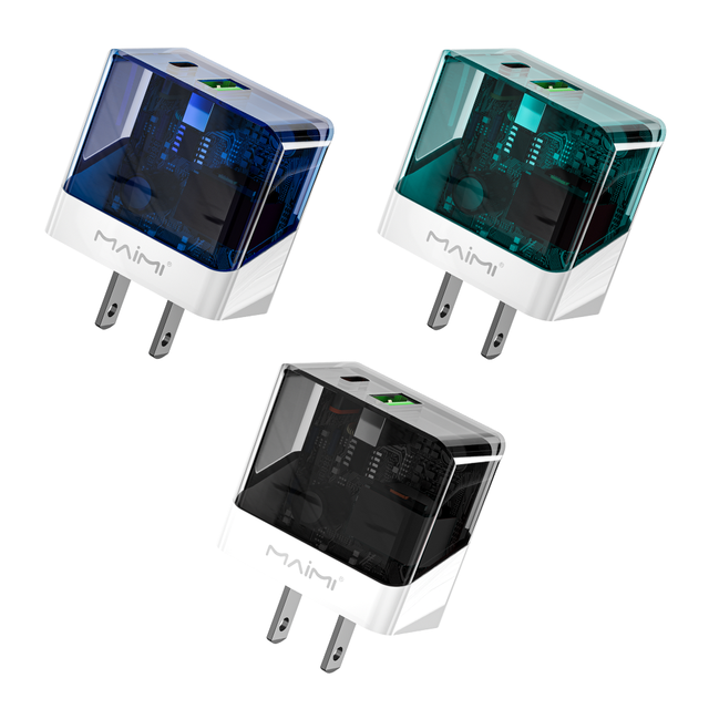 Maimi Transparent Small Portable Qc3.0 Adapter Charger Head Usb Pd 20w Type c Fast Charging Cell Phone Small Mini Wall Charger