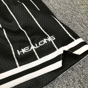 Vietnam Factory Custom Basketball Sports <b>Shorts</b> Mesh Classic Streetwear Striped <b>Black</b> <b>Men</b> Basketball <b>Shorts</b> - Product Image 6
