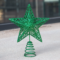 Leuchtender Handgefertigter Fünfzackiger Stern Baumspitzen-Dekoration PVC LED Blinkende Stern-Lichtbox Weihnachtsbaum-Ornamente