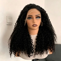Perruque Lace Frontale 13x4 Cheveux Humains Bouclés Pixie Noirs, Densité Capillaire Épaisse, Aspect Naturel pour Femmes Afro-Américaines