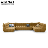 WISEMAX Mobilier italien moderne de grande taille hall d'hôtel Sofas 7 places Sectionnel incurvé de luxe Canapé modulable à plancher Ensemble de canapé en L