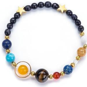 Vente chaude Galaxie Cosmique Système Solaire Huit Planètes Bracelet Gardien Ciel Étoilé Agate Bracelet Perlé - Product Image 5