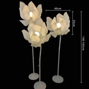 140-165Cm Gaya Cina Angin-led Lotus Road Led Tiga Potong Ornamen Tata Letak Adegan Pernikahan Panggung Properti Latar Belakang