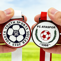 Échantillon Gratuit - Médailles Personnalisées Écologiques Plaquées pour le Sport - Médailles de Récompense en Métal avec Logo Émaillé 2D 3D Or Argent Football Soccer