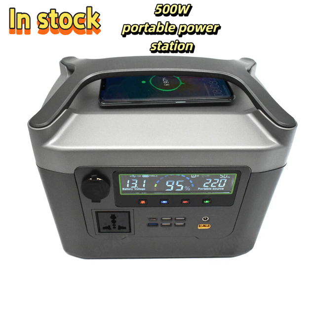 In Stock Portable Solar Battery 500w Camping Lifepo4 Home Solar Generator Portable Power Station for Outdoor Emergency Usage