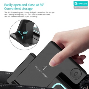 อเนกประสงค์พับได้<span class=keywords><strong>3</strong></span> in 1ที่ชาร์จไร้สาย<span class=keywords><strong>แบ</strong></span>บพกพา15W ชาร์จเร็วที่ชาร์จไร้สายสำหรับ iPhone สำหรับ <span class=keywords><strong>airpods</strong></span> - Product Image 4