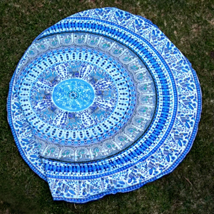 Vintage Boho Roundie Mandala Tapestries Printed Beach Towel and Blanket <b>Throw</b> with Unique Pattern - Product Image 3