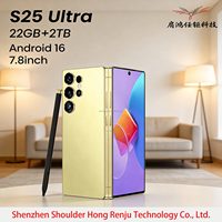 Nouveau Smartphone Android 16 S25 Ultra 2026, 22 Go + 2 To, Écran Perforé 7,8 Pouces, Reconnaissance d'Écran (AI), LTE, Expédition Rapide