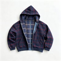 Sweat-shirt réversible à capuche zippé avec doublure, veste streetwear oversize en jersey de coton pour l'automne