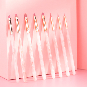 Noel tarzı pembe tırnak resim fırçası takım deri çanta tam Set özel özel etiket akrilik Kolinsky tırnak resim fırçası takım - Product Image 5