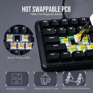 คีย์บอร์ดแมคคานิคอลแบบมีสาย AJAZZ AK680 MAX Magnetic Rice Switch Hifi Edition (ปุ่มกด ABS) พร้อมไฟ RGB รุ่น DIY - รุ่นอะลูมิเนียม - Product Image 5