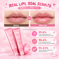 Baume à lèvres brillant au peptide PDRN pour femmes, soin quotidien des lèvres, hydratant, repulpant, réparation de nuit, beurre de karité, OEM