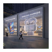 Écran LED holographique transparent ultra-fin, affichage sur verre transparent pour salle d'exposition et devanture de magasin
