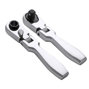 DIY Mini <b>Ratchet</b> Wrench 1/4 in Adjustable Head Chrome Vanadium Steel Smooth Jaw Dual Use for Screwdriver and <b>Socket</b> - Product Image 1