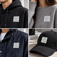 Écussons en tissu de coton 3D personnalisés avec logo en relief, étiquettes tissées, impression argentée, patchs en TPU pour sweats à capuche, t-shirts et vestes