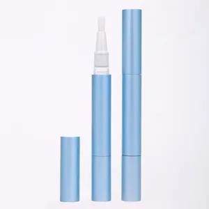 Cosmetic Pen 2ml Empty Aluminum Cosmetic Twist Teeth Whitening Cuticle Oil Pen With Brush