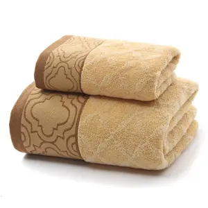 Wholesale Luxury Dobby Bamboo Towels Set Custom Logo Luxury Box Gift Spa Home Use