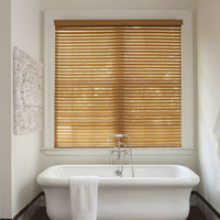 Persianas Venecianas de Madera de Tilo con Vetas Naturales Pintadas de Blanco, Hechas a Medida, Inalámbricas, para Interiores, Oficina, Hogar, Dormitorio