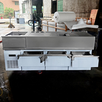 Lemari Pendingin Bar Lanxin Commercial SUS 304 dengan Keranjang Tarik, Meja Bar Stainless Steel, Laci Pendingin, Stasiun Koktail