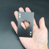 Promotion acier inoxydable métal plat vierge jouant au poker Ace carte de crédit d'affaires ouvre-bouteille Logo personnalisé tire-bouchons